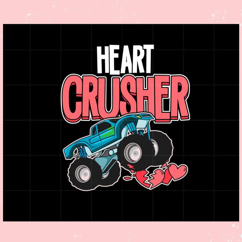 Heart Crusher Trucker Valentines Day Svg Graphic Designs Files.jpg