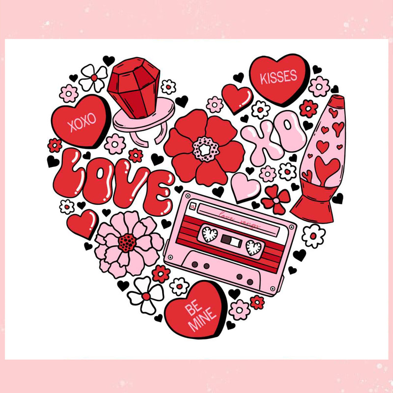 Heart Xoxo Kisses Love Songs SVG.jpg