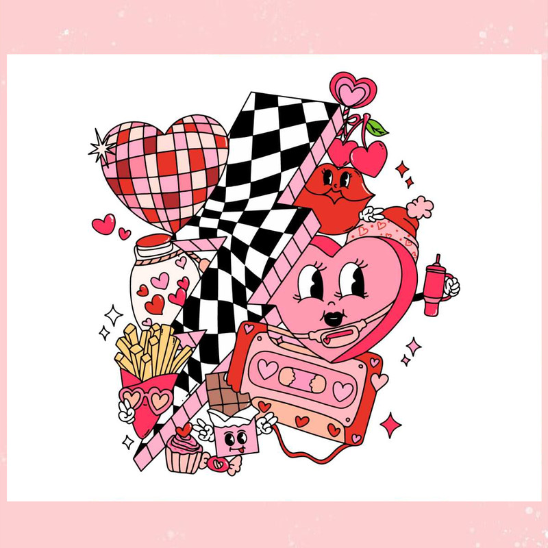 Retro Valentine Doodle Lightning Bolt SVG.jpg