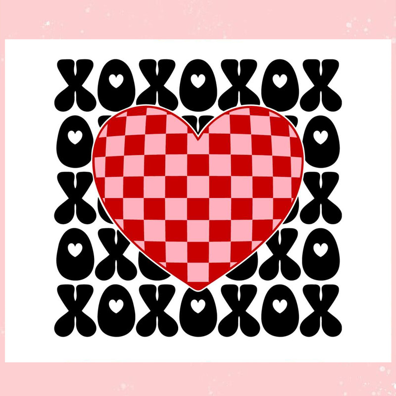Retro XoXo Valentines Heart SVG.jpg