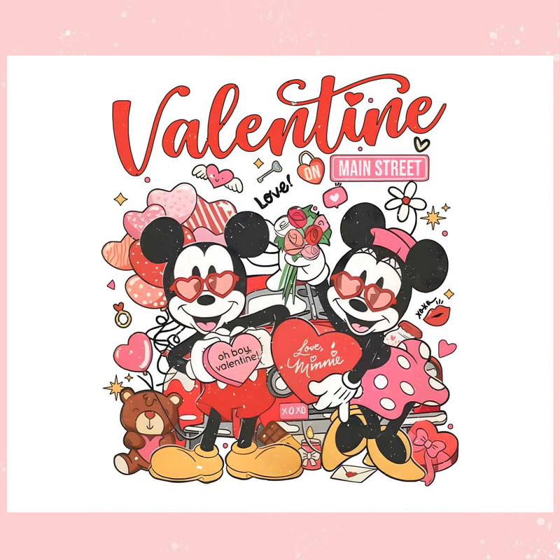 Vintage Mickey Minnie Valentine on Main Street PNG.jpg