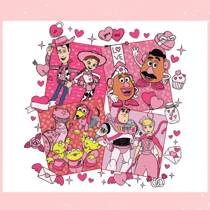 Vintage Toy Story Characters Valentines Day SVG.jpg