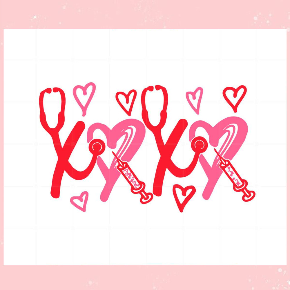 Xoxo Valentine Nurse Nurse Valentine Day Svg Cutting Files.jpg