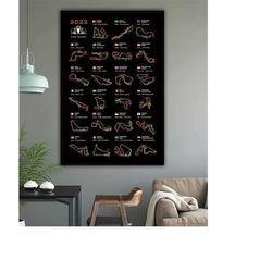 formula 1 2022 season detailed calendar poster