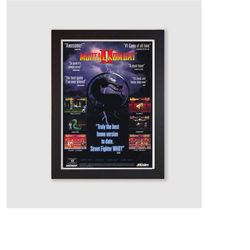framed vintage mortal kombat 2 video game magazine advert reproduction poster print wall art