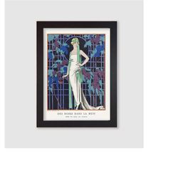framed vintage george barbier des roses dans la nuit art deco fashion poster print wall art