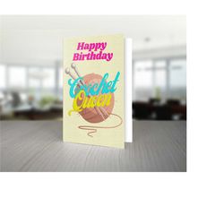 crochet queen a5 birthday card / premium quality / crafting / knitting / crochet /