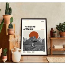 the sound of music retro movie - movie poster - retro modern art - minimalist art - midcentury art - vintage poster - wa