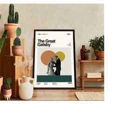 the great gatsby movie poster, vintage poster, minimalist art, midcentury art, home art, album cover poster, poster prin
