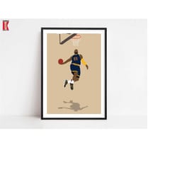 lxbron - dunk 1 | poster/canvas print, minimalistic sports art, office decor, man cave, sports art, wall decor, custom f