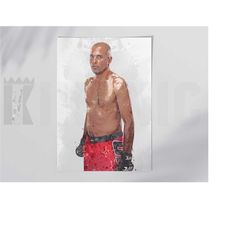royce gracie ufc mma poster/canvas print, watercolor painting sports art, office, man cave, bedroom wall decor, sports b