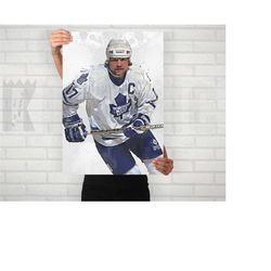 wendel clark toronto maple leafs poster/canvas print, watercolor painting sports art, office, man cave, bedroom wall dec