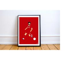mo salah poster print. a4/a3, egypt, king, gerrard, liverpool, liverpool fc, football, soccer, klopp, lfc, anfield, art