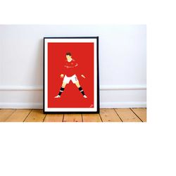 cristiano ronaldo manchester united poster print. a4/a3, cristiano, ronaldo, portugal, football, soccer, art, pop art, c
