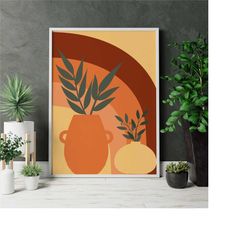 abstract art canvas, boho desert wall art decorative wallpaper, canvas textured, boho simple classical elegant home deco