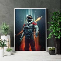 starfield game canvas print, space art poster, bethesda game art wall decor,gaming poster print, gift for gamer,starfiel