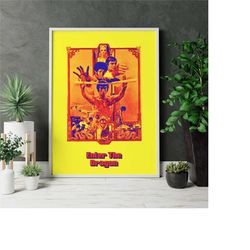enter the dragon, robert clouse, bruce lee, john saxon, 1973 - retro movie poster, movie prints for cinema rooms | wall