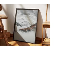 winter pine forest winter photography landscape wall art printable christmas decor