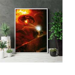 lord of the rings, gandalf wall art, office wall decor, pub wall mural, the fellowship of the ring - lord of the rings -