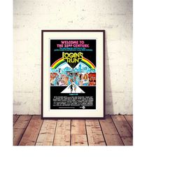 logan's run, 1976 american science fiction film original black version poster, scalable/resizable digital file ready to