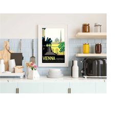 vienna, original vintage poster, travel ad, hq digital file, instantly downloadable/printable, retro decoration illustra