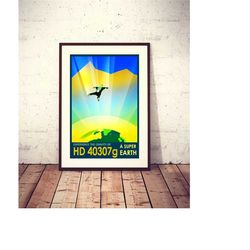 hd40307g, a super earth, nasa exoplanet exploration poster, digital file, print instantly, nasa imagined illustration ar