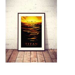 titan, saturn's planet-like moon, nasa illustration, digital file, download & print instantly, nasa exploration imagined