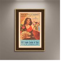 spanish bullfighting, plaza de toro, valencia, vintage fine art print poster, lithograph, matador, torero, wall hangings