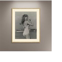 marilyn monroe, tobey beach 1949 poster print canvas, spring break with marilyn, andr de dienes, vintage poster, wall ar