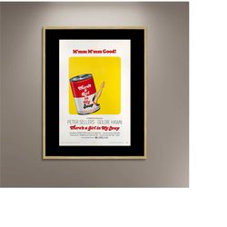 there is a girl in my soup 1970 film poster print framed canvas, vintage poster, movie poster, canvas wall art, gift can