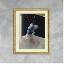 francis bacon, logic of feeling 1981 artwork poster exclusive framed canvas print, bacon painting, vintage poster, art w