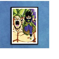 broly dragon ball z anime minimalist japanese art wall decor poster