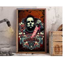 welcome to haddonfield poster michael myers horror movies halloween characters wall decor