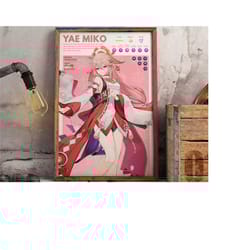 yae-miko | genshin impact gaming poster | anime poster | gaming print | boyfriend gift | girlfriend gift | gamer gift