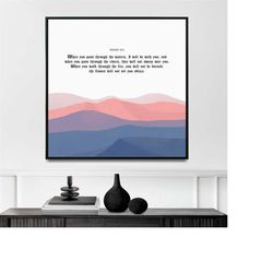 when you pass through waters | bible verse | jesus quote | religious gift | christian art