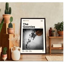 the goonies movie poster, richard donner, album film poster, mid century art, minimalist art, retro poster, vintage post