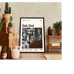 get out poster, get out movie, get out horror film, retro movie poster, vintage, modern vintage, movie poster, minimal m