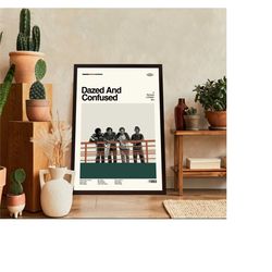 dazed and confused poster, dazed movie, richard linklater film, retro movie, retro modern, movie print, high quality,