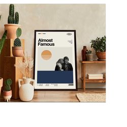 almost famous poster, almost famous movie, cameron crowe film, retro movie poster, modern vintage, movie poster, minimal