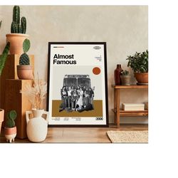 almost famous movie poster, almost famous movie, cameron crowe film, retro movie poster, modern vintage, movie poster, m