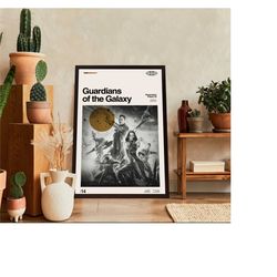 guardians of the galaxy poster, guardians of the galaxy film, vintage modern, vintage poster, minimalist art, high quali