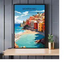 monterosso poster, italy | monterosso al mare travel print | cinque terre travel poster | italy poster