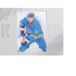 jaden schwartz st. louis blues poster/canvas print, watercolor painting sports art, office, man cave, bedroom wall decor