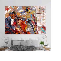 saxophone glass wall, music room glass printing, wall decor, glass art, , ethnic glass art, canvas glass art, african gl