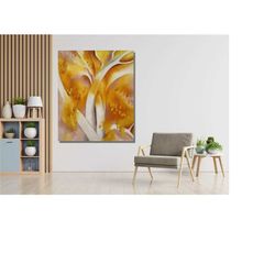 georgia o'keeffe yellow flower poster print art, georgia o'keeffe paintings, georgia o'keeffe flower, surrealism paintin