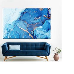 blue marble wall art, blue marble print, gold marble, gold wall art, marble painting, marble wall decor, marble print, m