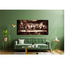 last supper alien poster, last supper zombies poster print, last supper monster wall art, last supper monster poster, al