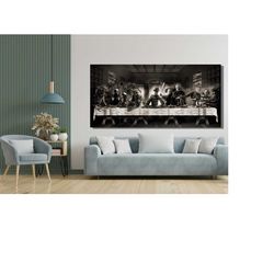 last supper zombies poster print, last supper alien canvas, last supper monster wall art, last supper monster poster, al