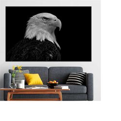 eagle photo print, majestic bald eagle, canvas, eagle poster canvas, eagle wall art, animal wall art, big bird poster, l