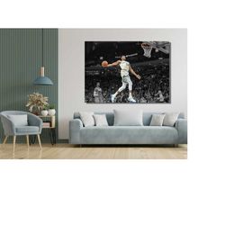 giannis antetokounmpo canvas print giannis antetokounmpo flying poster wall art basketball nba fan gift flying best bask